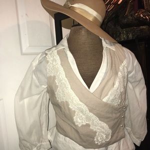 Vintage Charm lace Victorian Vest Sz Med